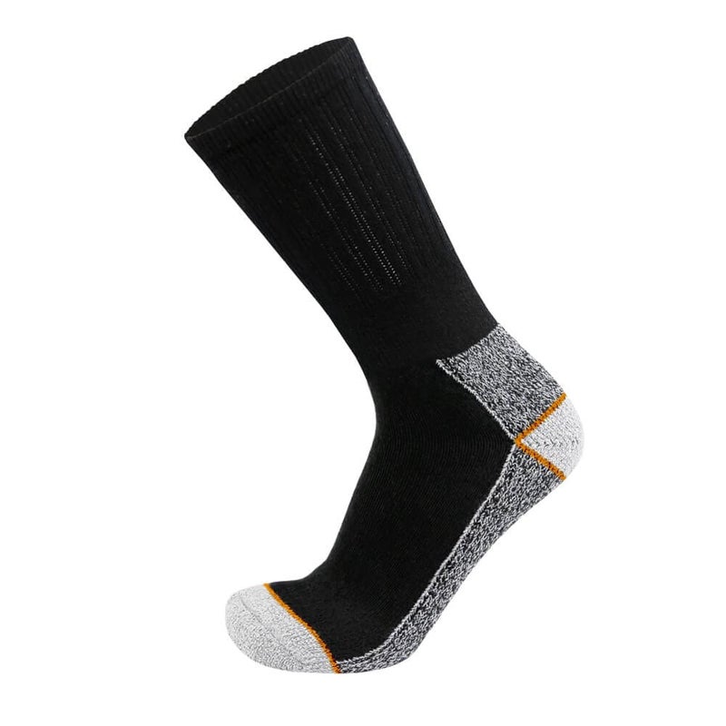 Brooklyn Socks 6 Pairs Mens Heavy Duty Steel Toe Work Crew Socks (Black, US Shoe Size 10.5-12) - Image 3